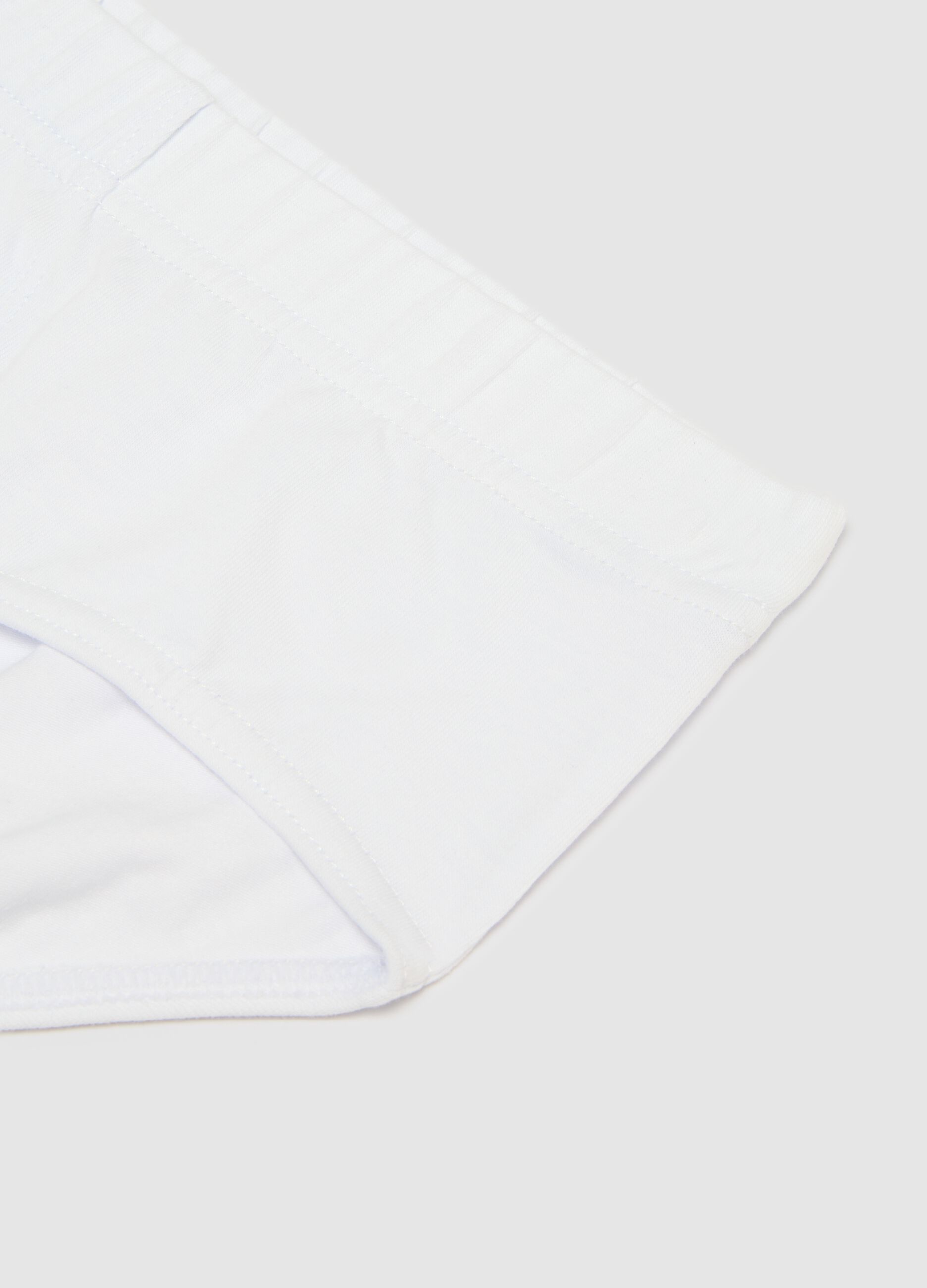 Regular fit white cotton briefs