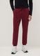 Red regular fit jogger trousers in cotton blend_1