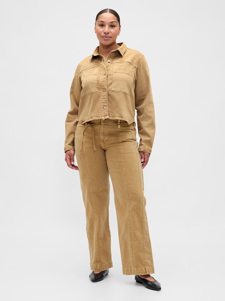 Beige Stretch Denim Trousers_4