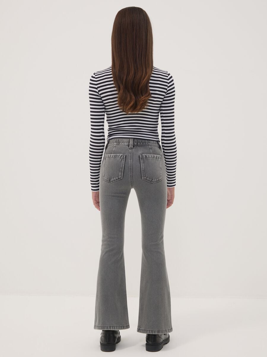Jeggings grigi flare fit in cotone elasticizzato per ragazza_1