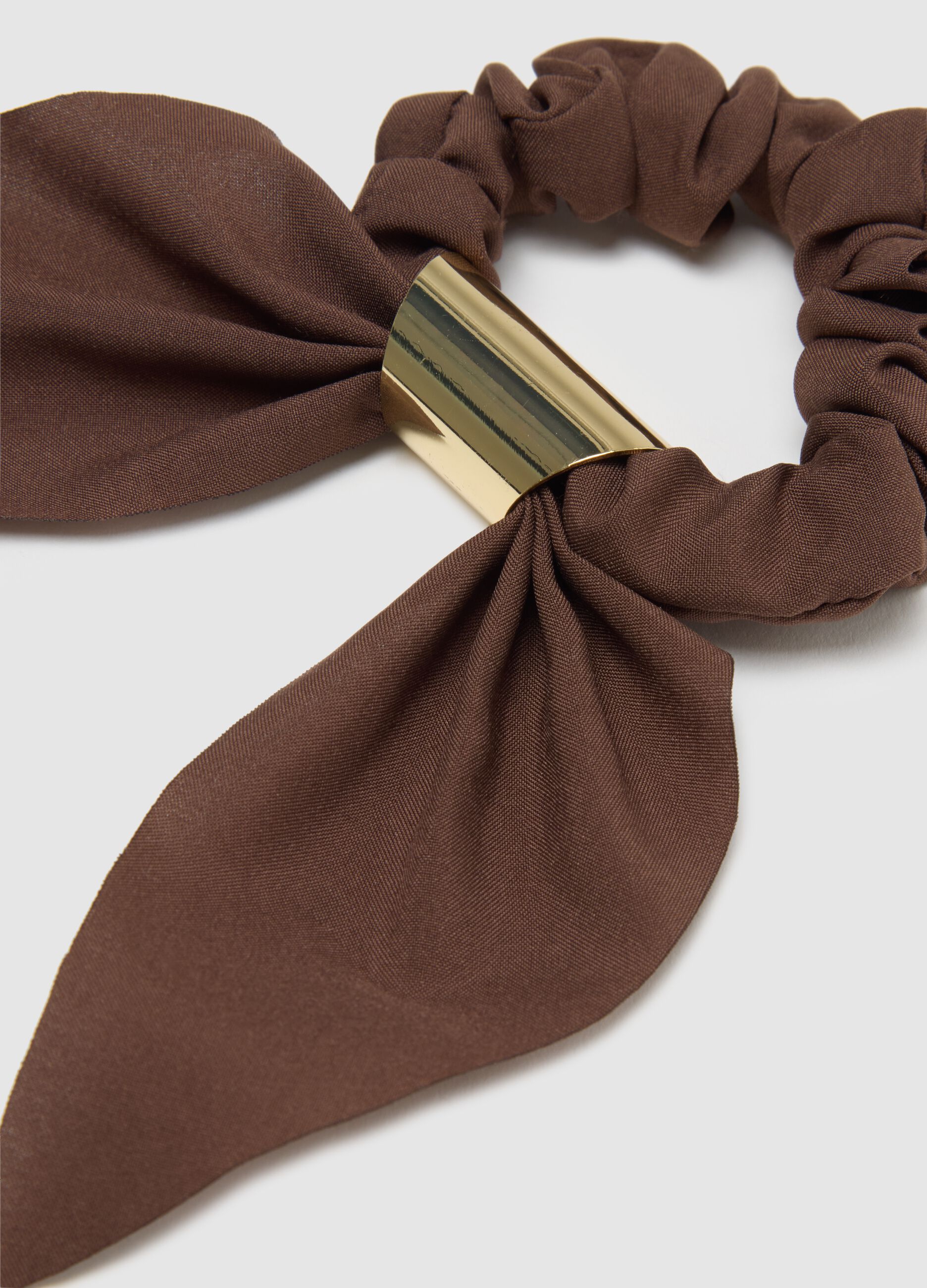 Women's brown hair tie with knot
