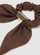 Women's brown hair tie with knot_1