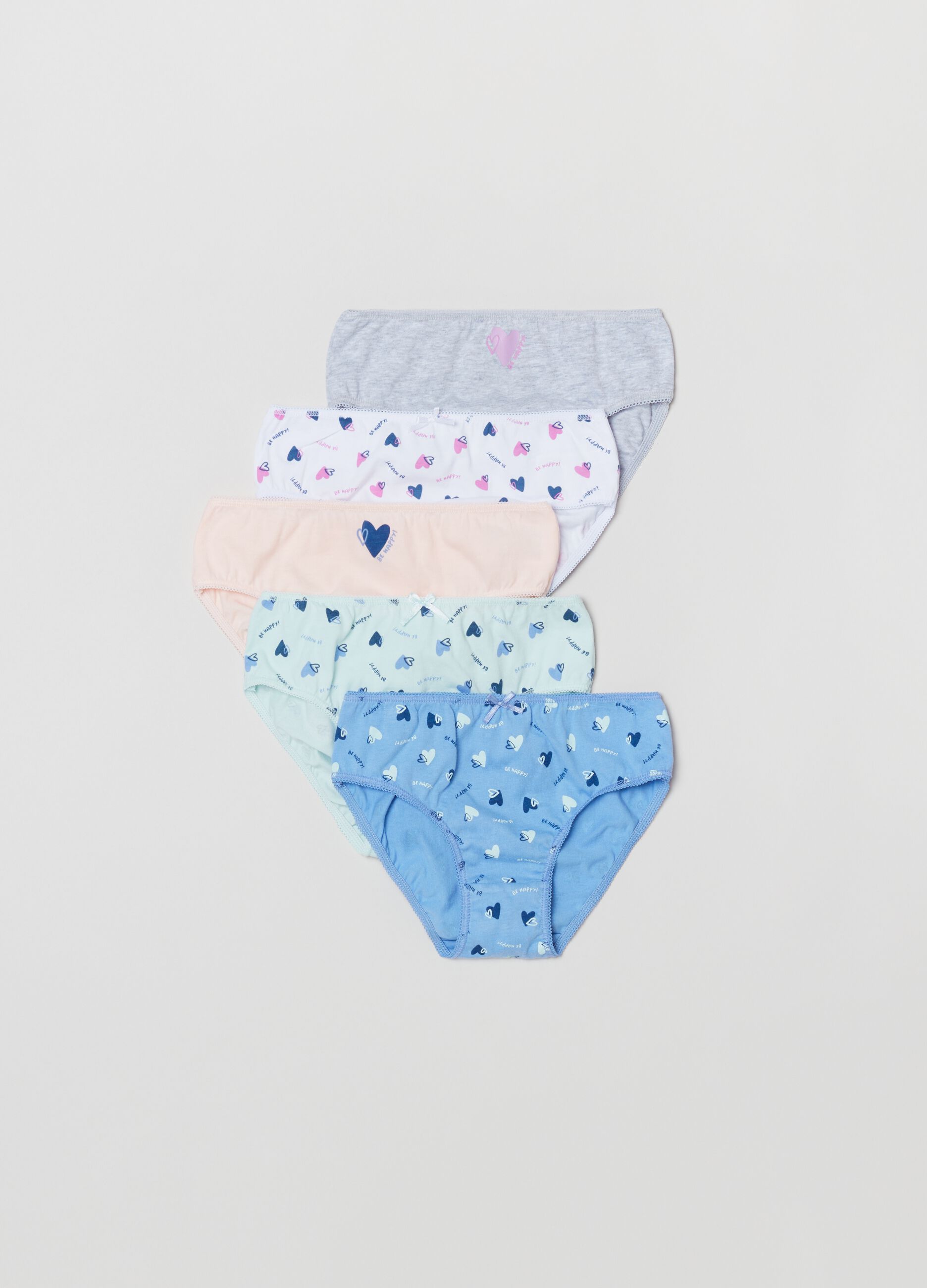 Set cinque slip in cotone con stampa _0