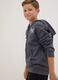 Grey full-zip cotton-blend hooded sweatshirt for boys_0