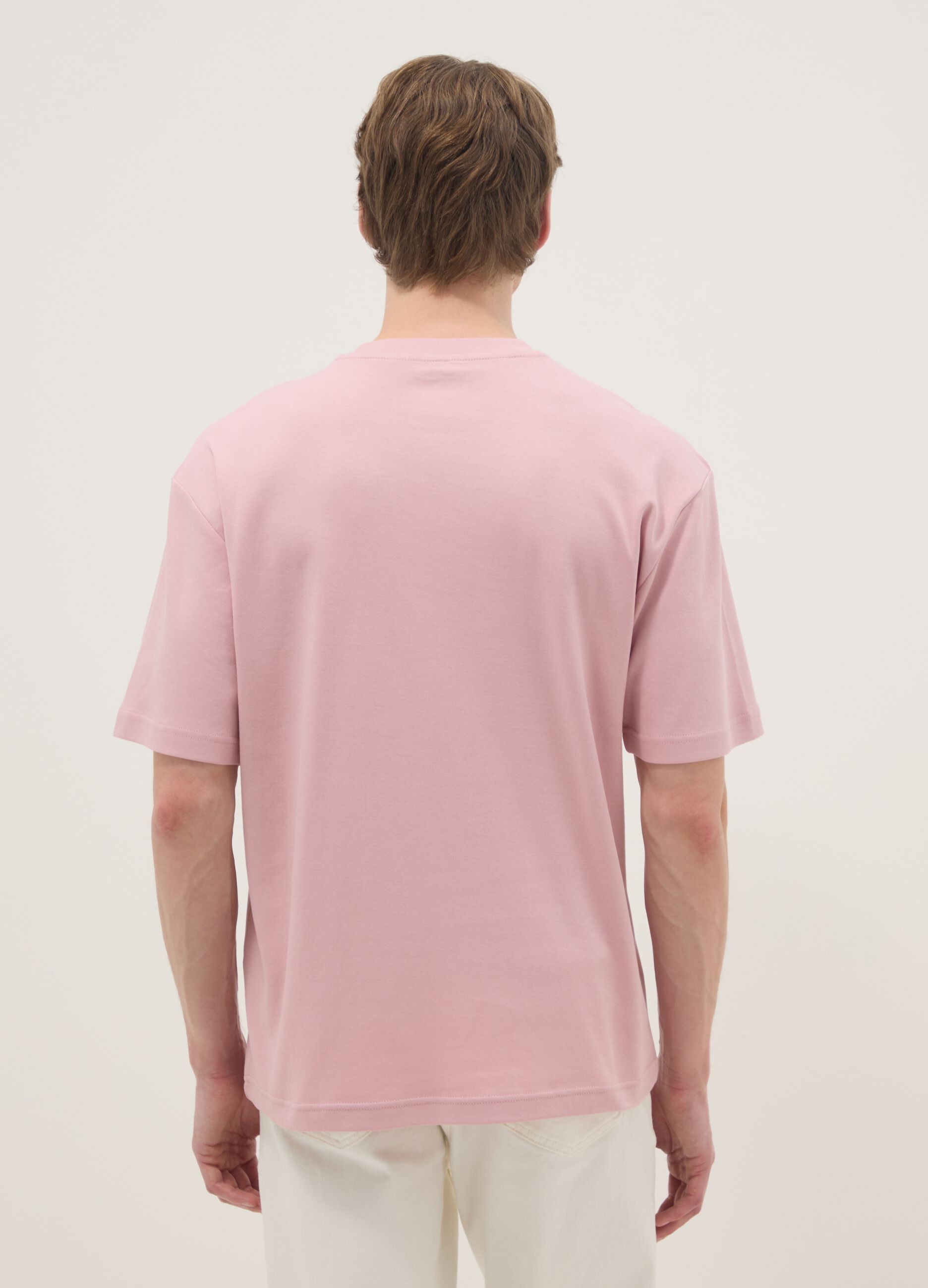 Pink pure cotton short-sleeve T-shirt &ndash; relaxed fit