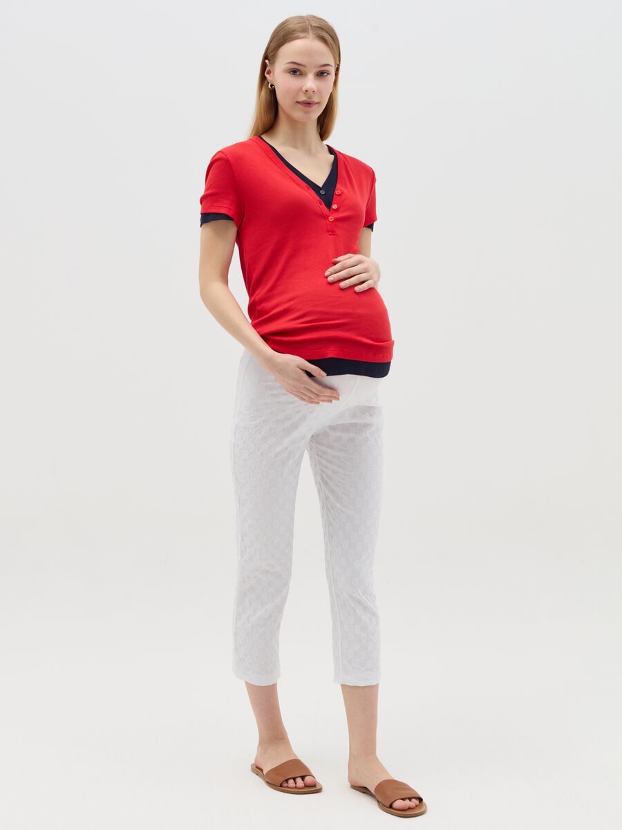Cropped maternity treggings with circles motif_0