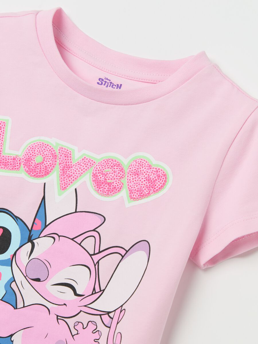 Cotton T-shirt with Angel & Stitch print_2