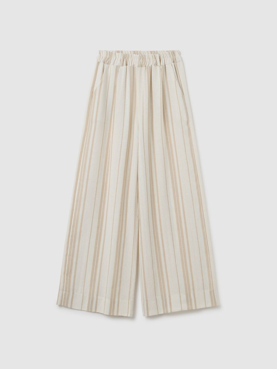 Pantaloni da donna in misto cotone multicolor regular fit_0