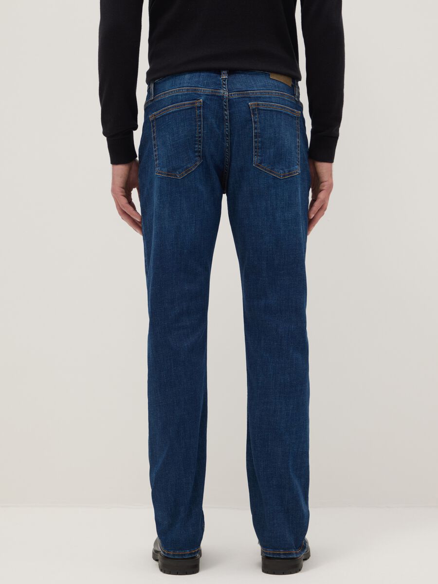 Comfort fit stretch cotton blue jeans_2