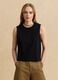 Black cotton-blend tank top_2