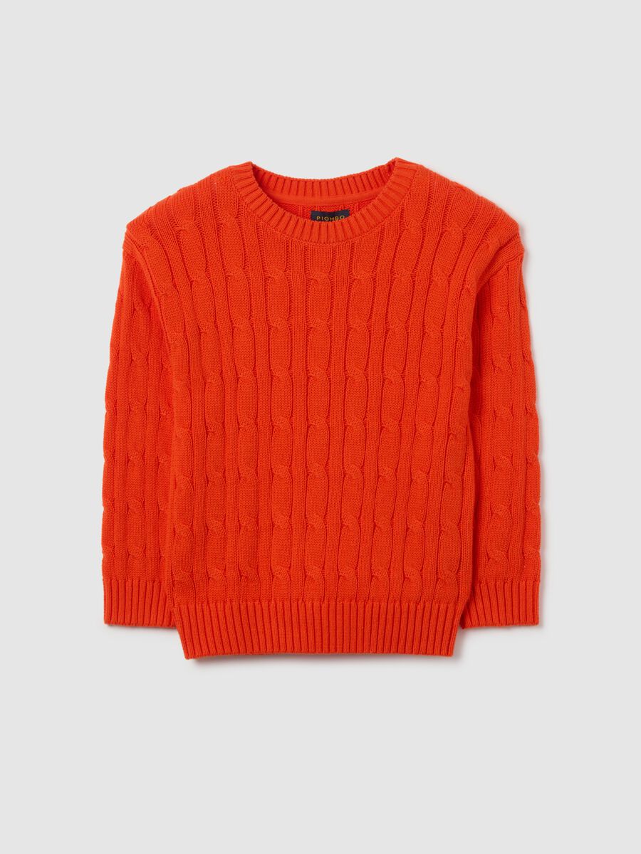 Child's orange pure cotton sweater regular fit_3