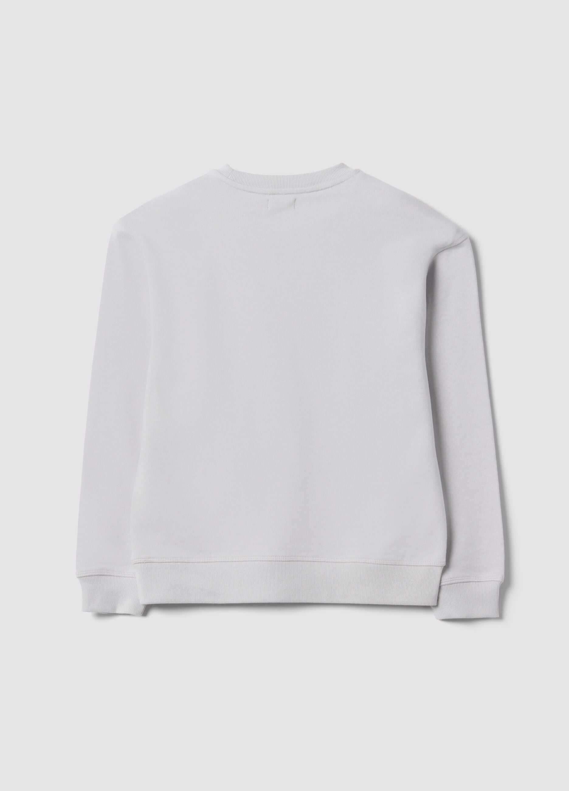Grey pure cotton crew-neck sweatshirt for boys, relaxed fit