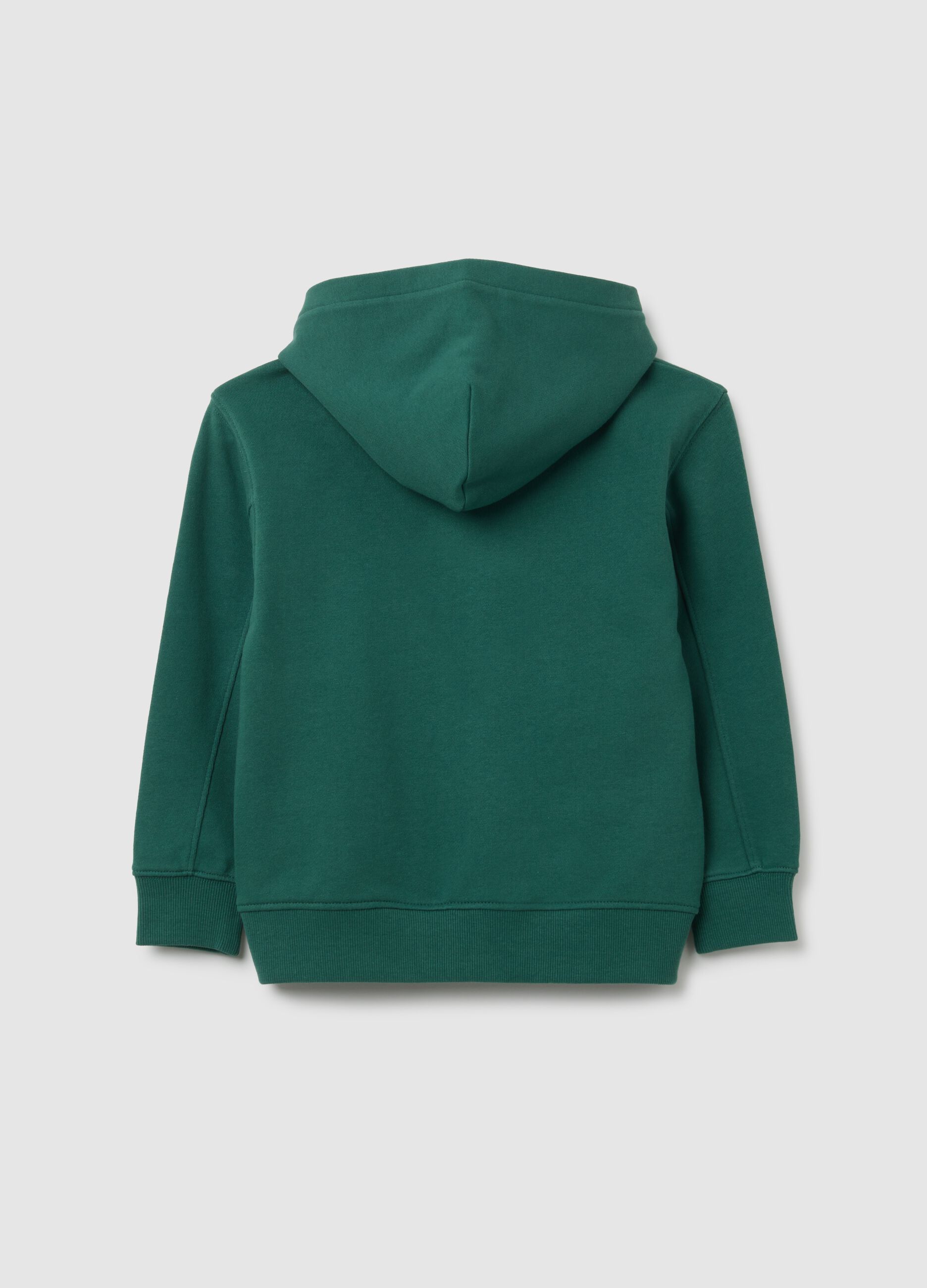 Felpa da bambino in puro cotone verde regular fit