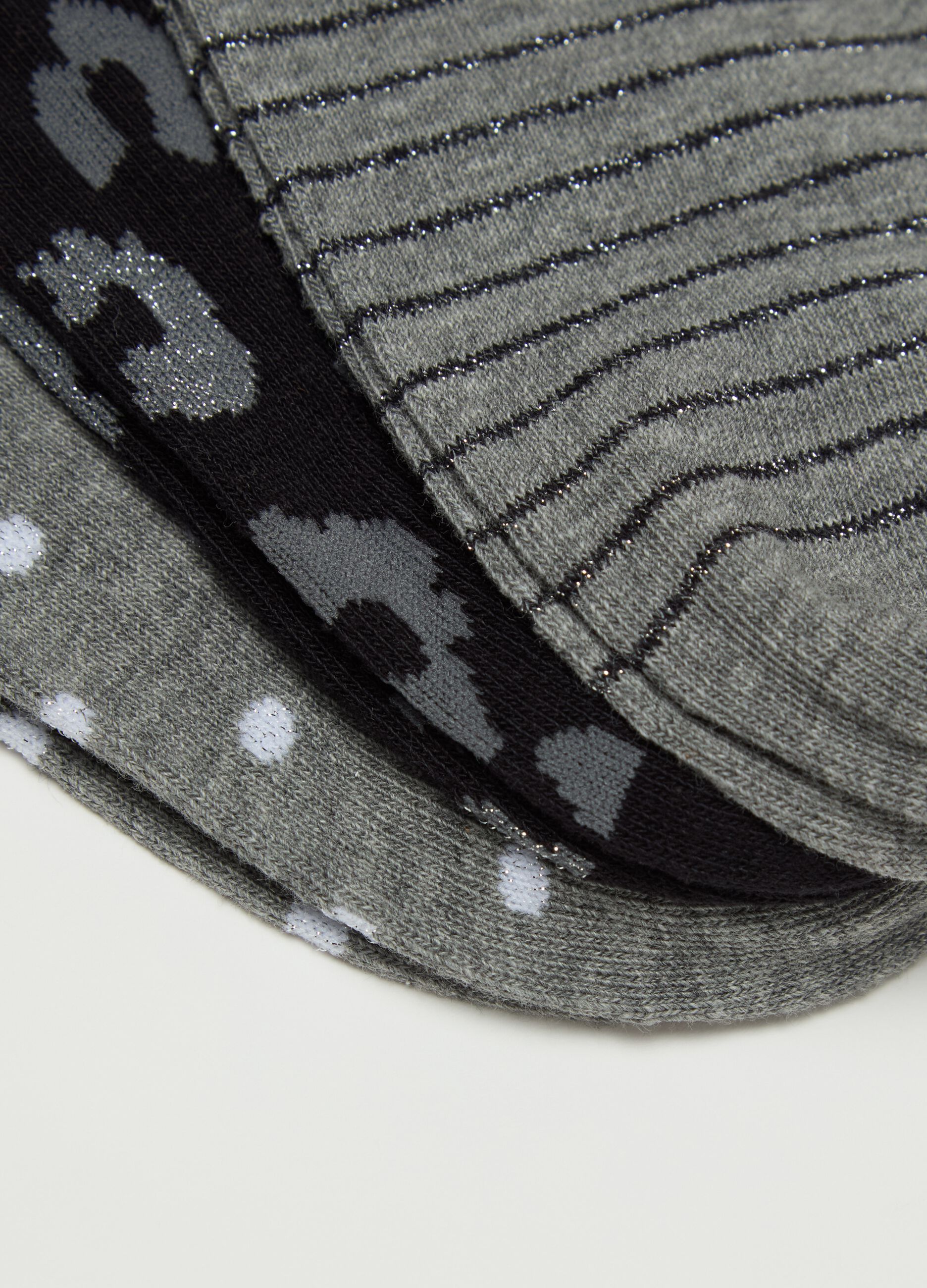 Seven-pair pack sneaker liners with lurex
