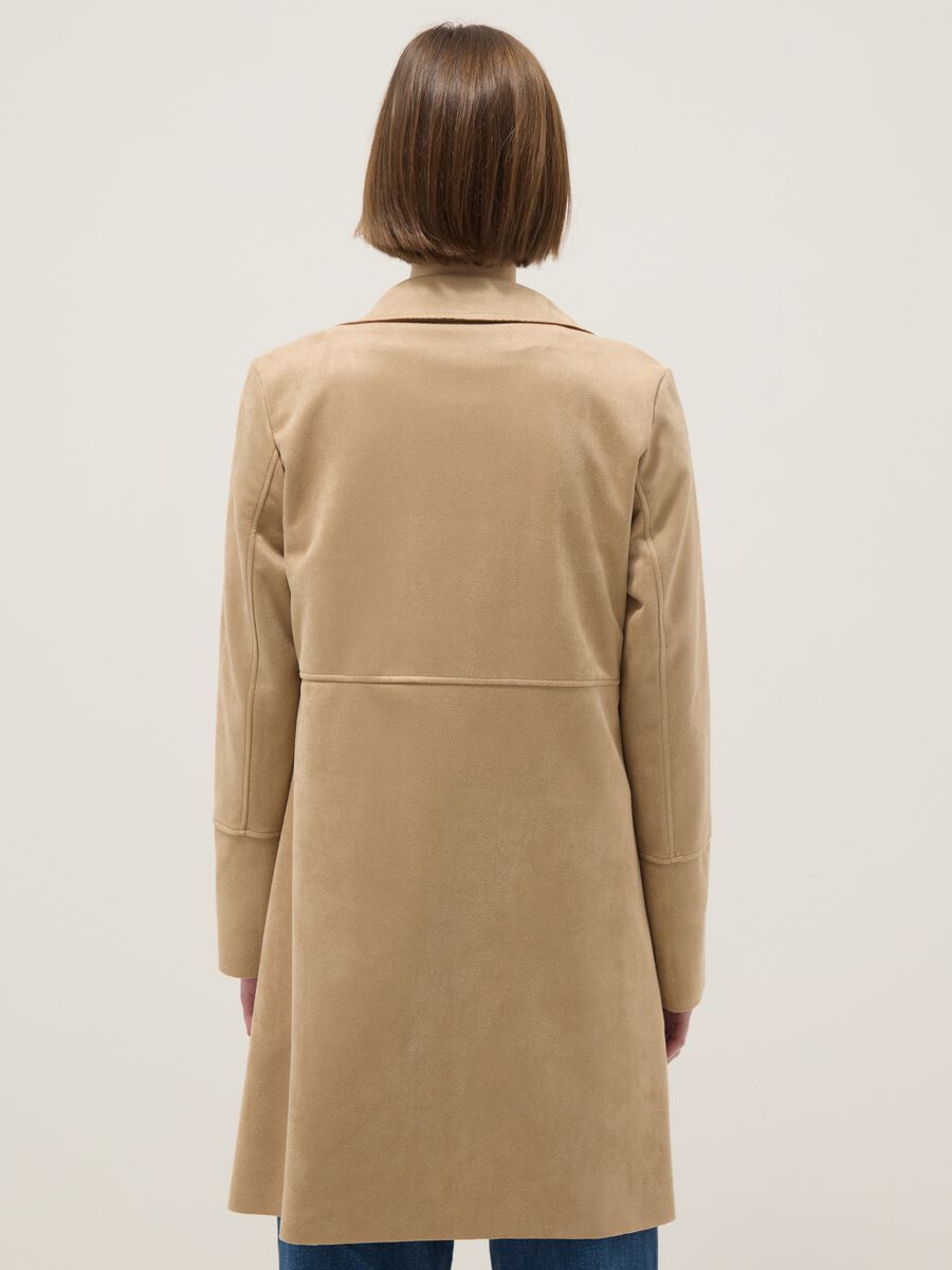 Regular fit beige lightweight jacket with large pockets_4