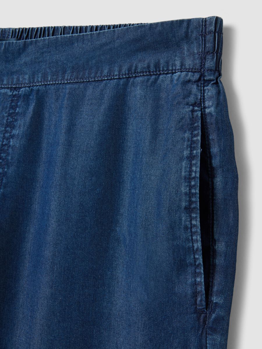 Pantaloni jogger in puro lyocell blu regular fit_5