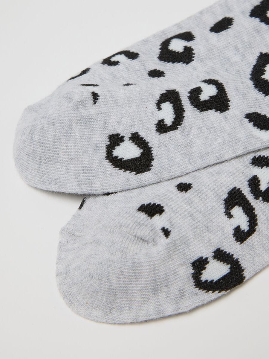 Multicolour Leopard Cotton Blend Sock Twin Pack_1