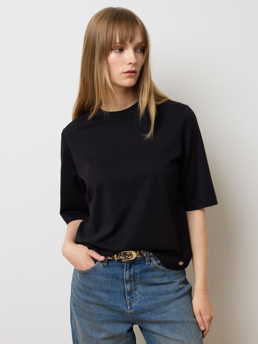 Black regular fit T-shirt_1