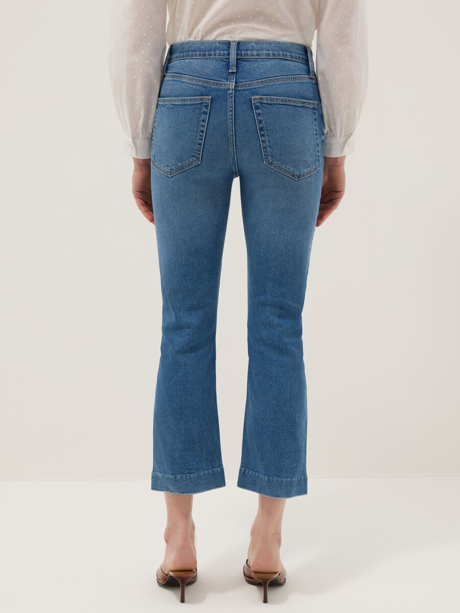 Jeans bootcut in cotone denim elasticizzato blu_2