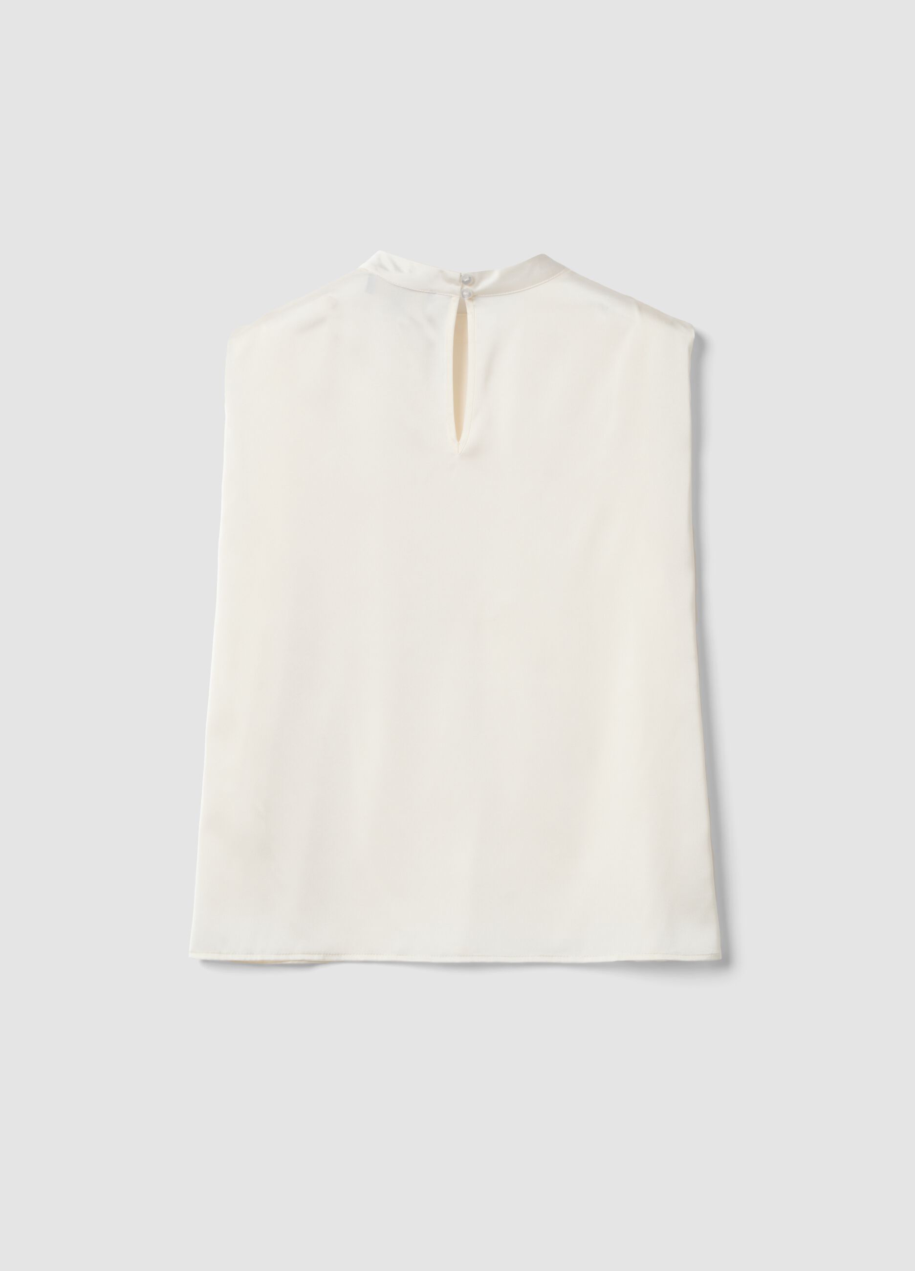 White stretch high-neck top