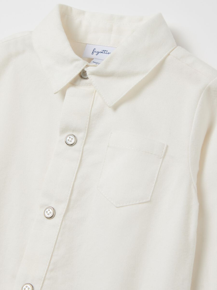 Cotton bodysuit shirt with pocket_2