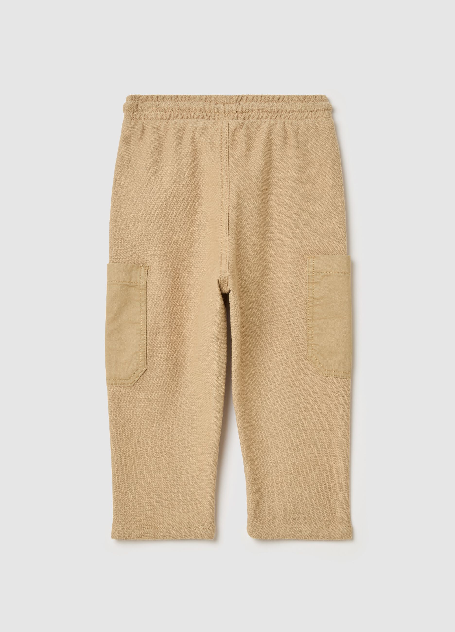 Cotton cargo pants with drawstring