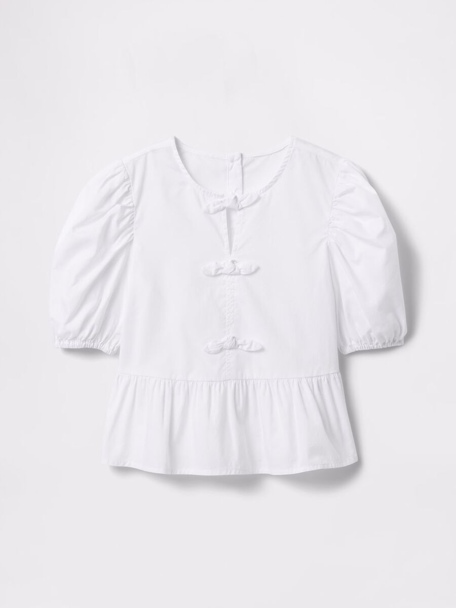 White shirt in cotton with bows_3