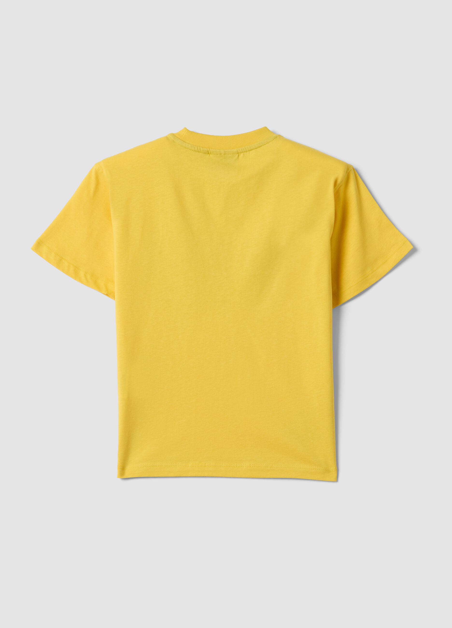 Yellow short-sleeved pure cotton T-shirt