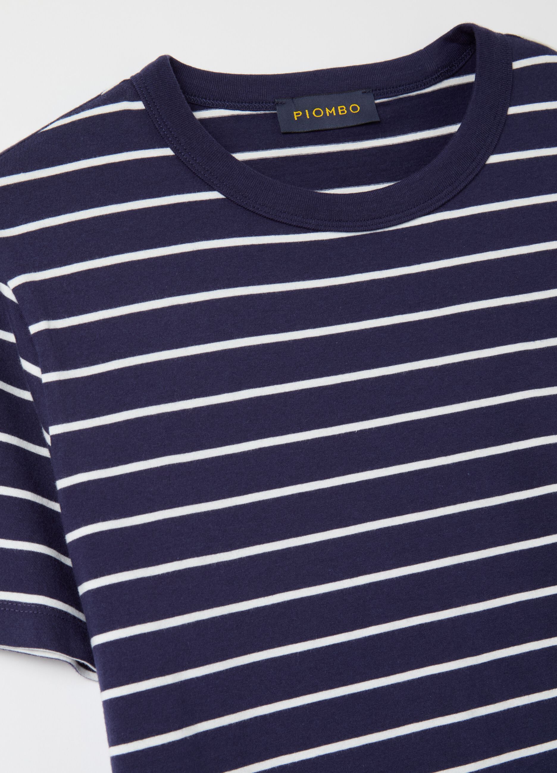 Cotton T-shirt with thin stripes