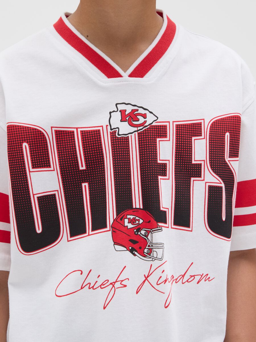 T-shirt bianca e rossa Kansas City Chiefs in cotone_2