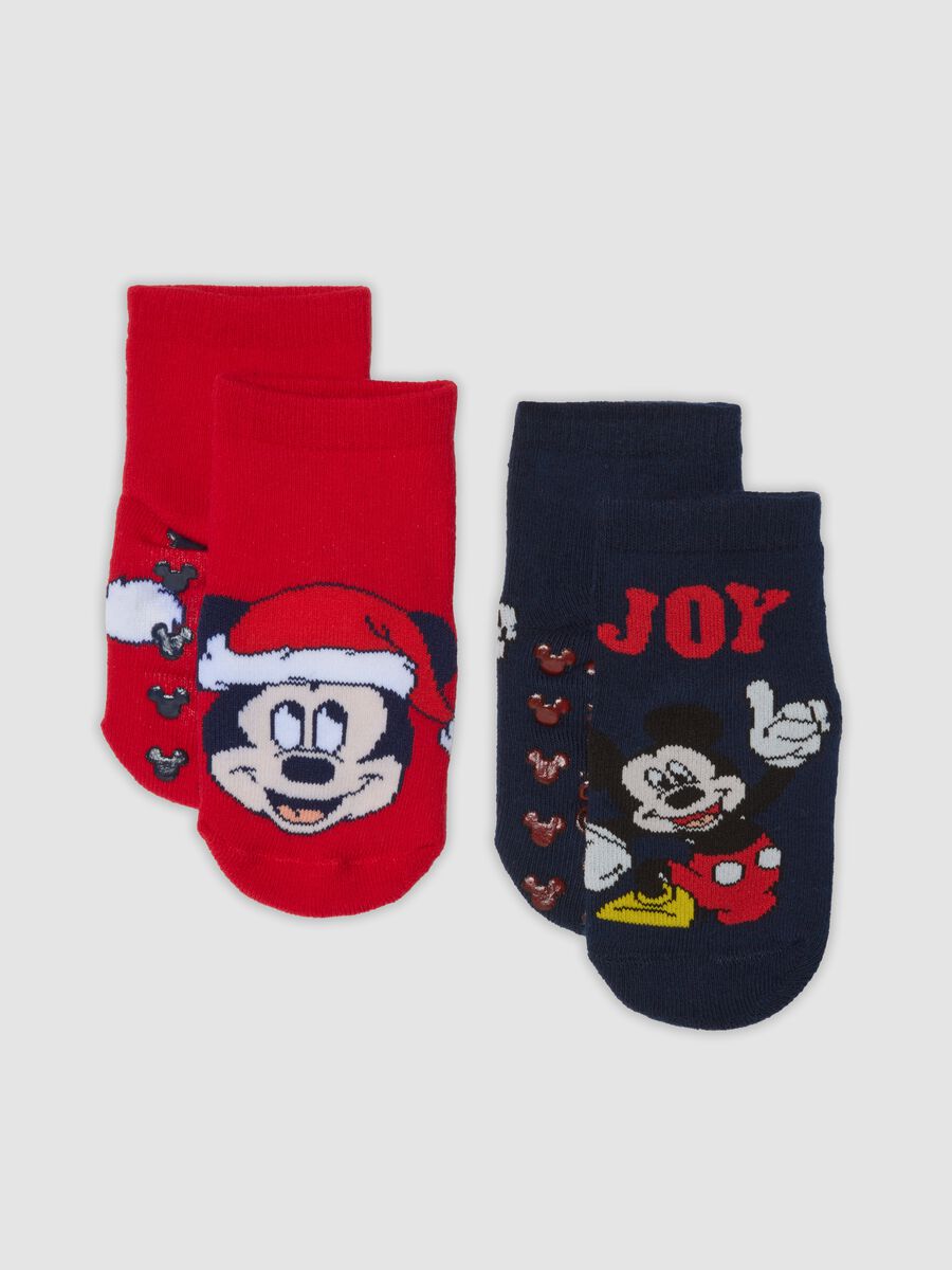 Bipack calze corte antiscivolo in cotone organico elasticizzato Mickey & Friends_0