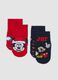 Bipack calze corte antiscivolo in cotone organico elasticizzato Mickey & Friends_0