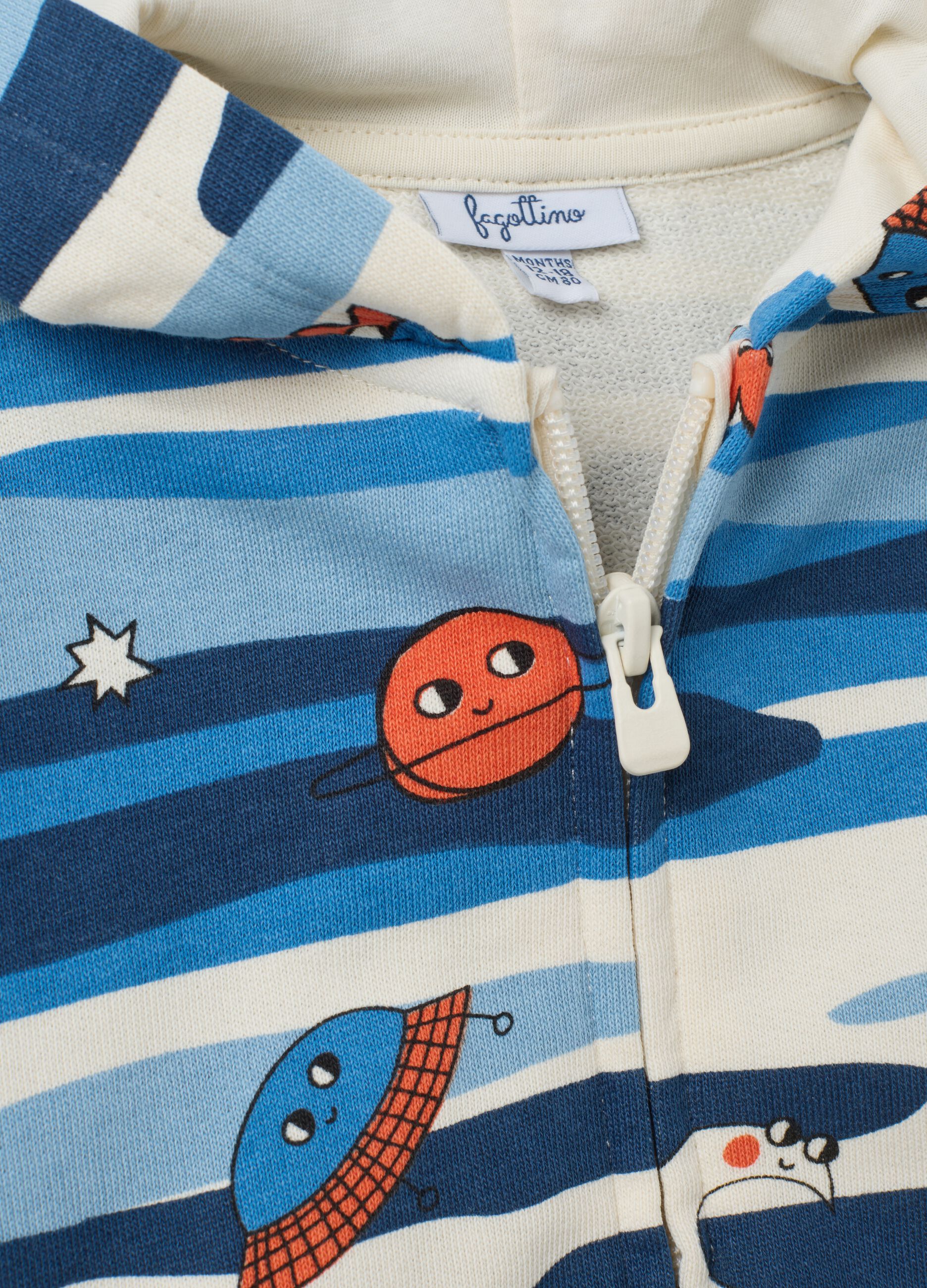 Children's multicolour pure cotton sweatshirt with relaxed fit