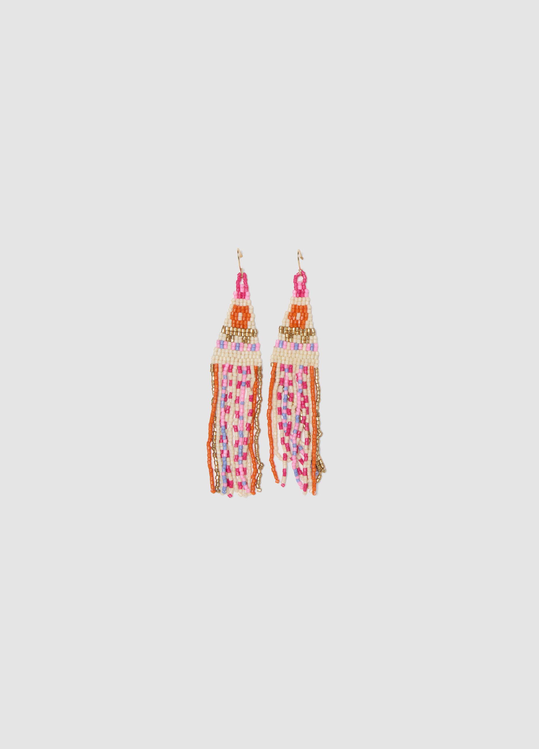 Multicoloured beaded earrings