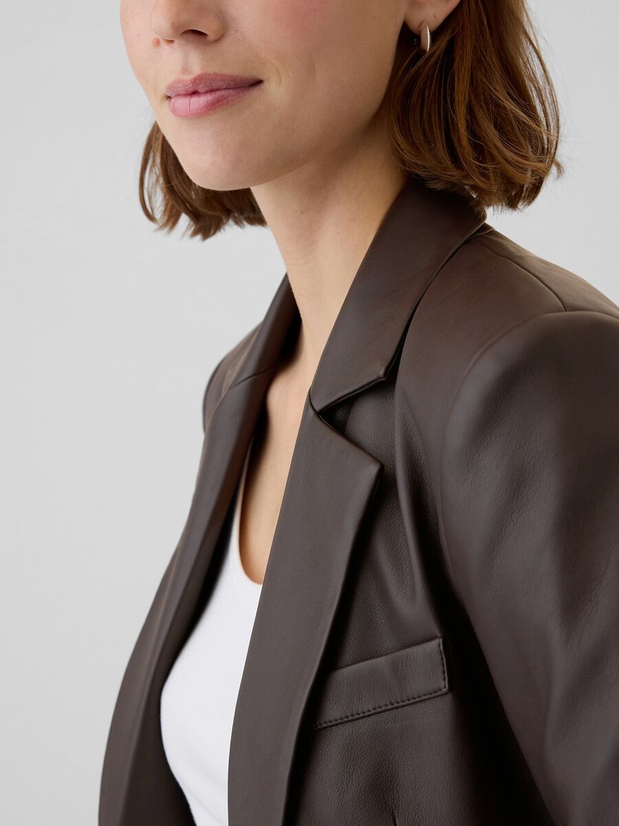 Single-breasted blazer with shiny effect_3