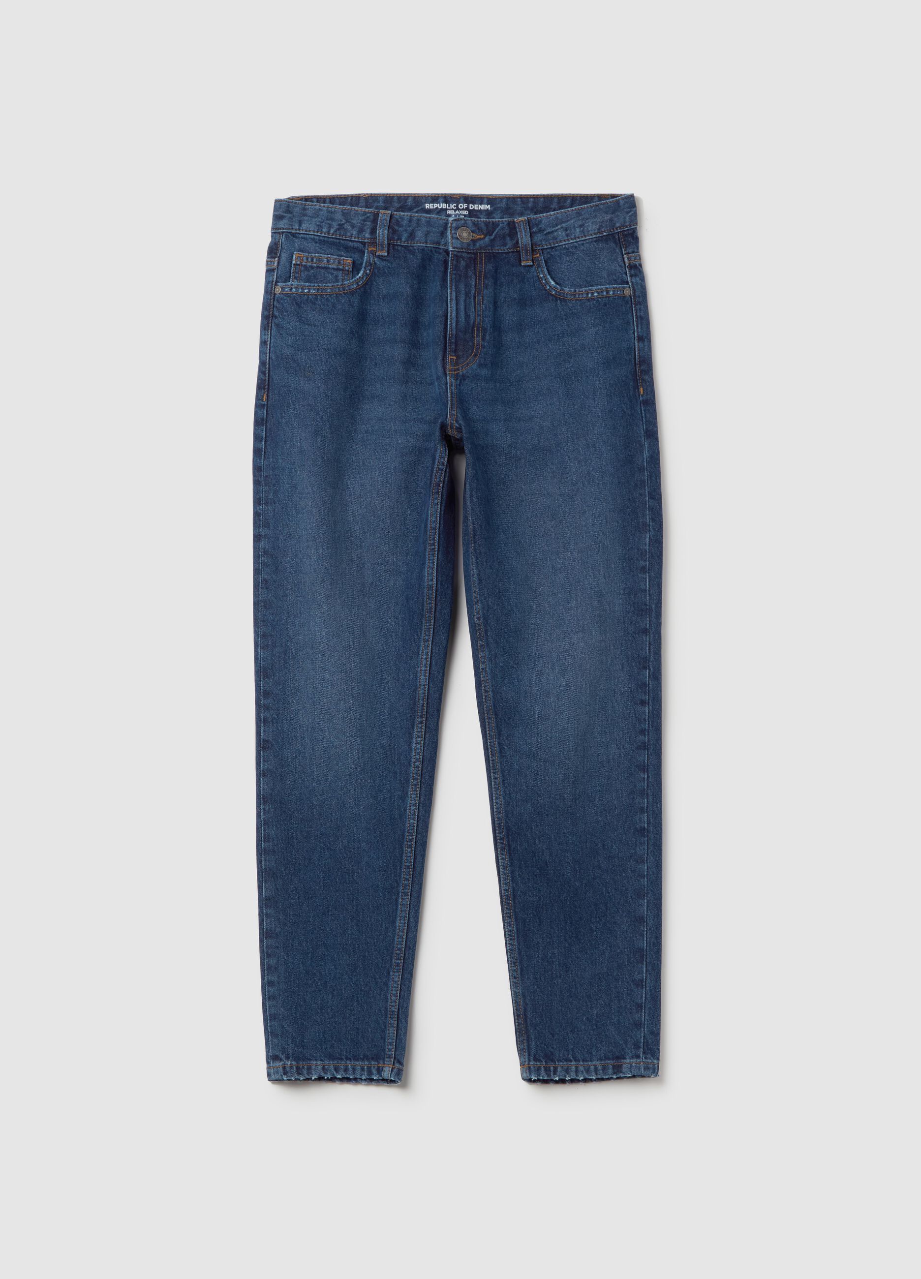 Jeans relaxed fit con scoloriture