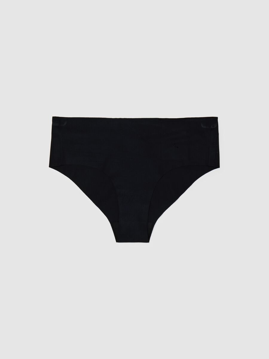 Women's black stretch fabric briefs_0