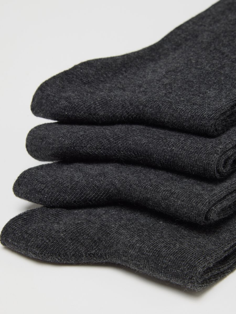 Grey Elasticated Cotton Long Socks Multipack Set_1
