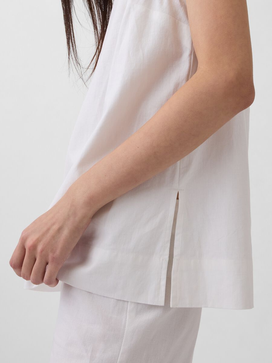 Sleeveless linen-blend top_3