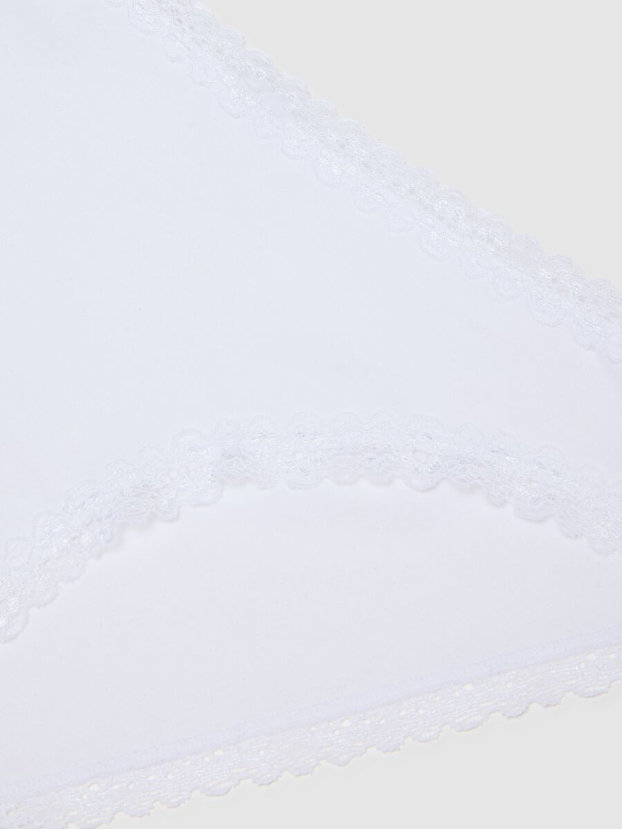 Slip in cotone elasticizzato bianco regular fit con pizzo_1