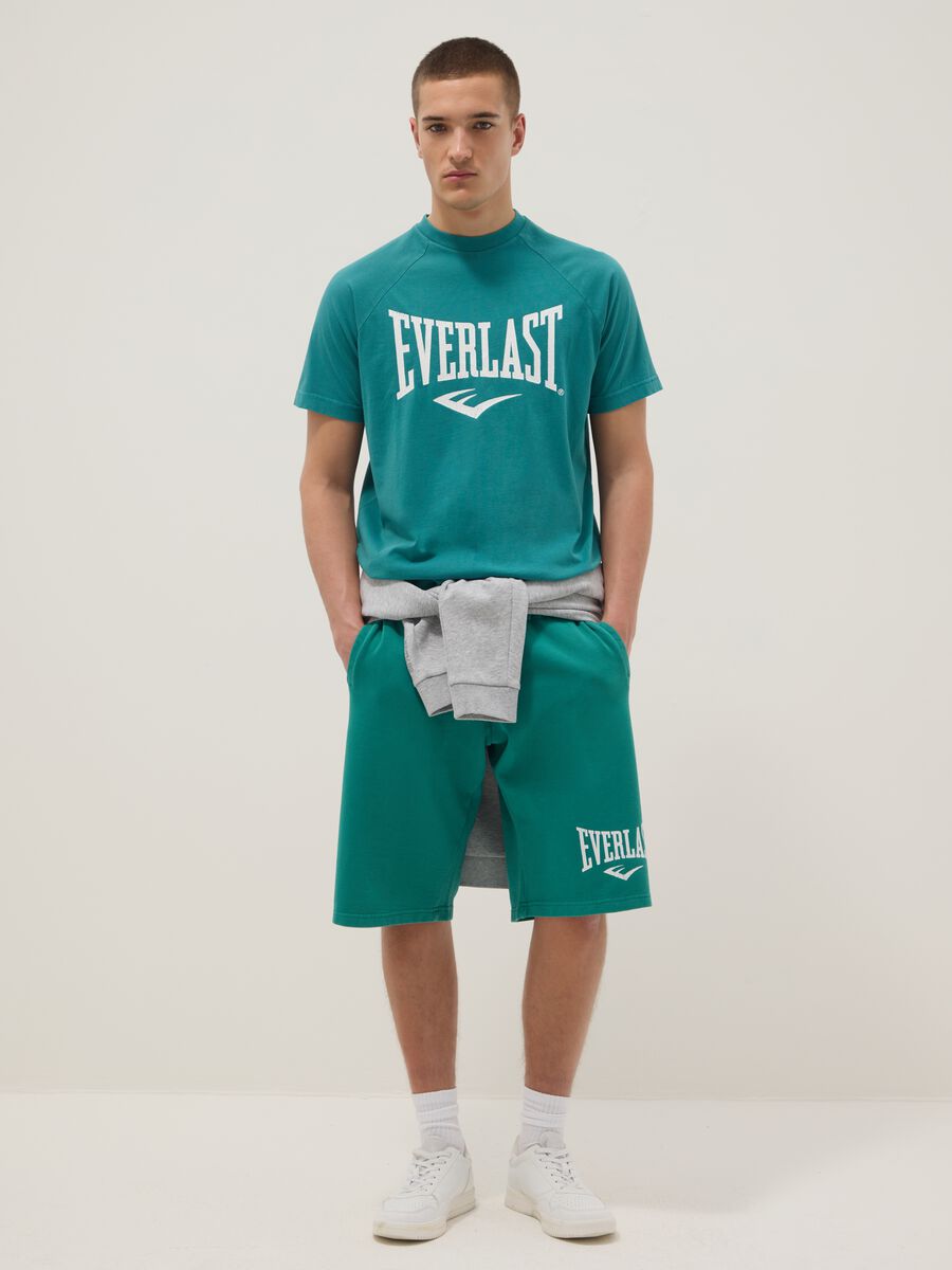 Green pure cotton T-shirt regular fit with Everlast logo_1