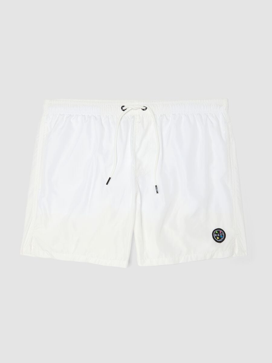 Boxer mare bianco con vita elasticizzata e coulisse_0