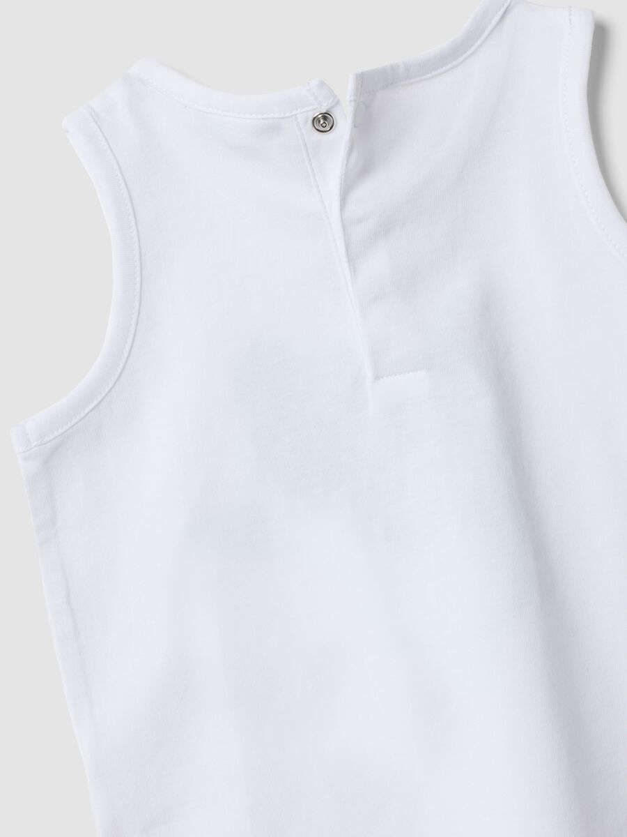 White pure cotton vest with print_3