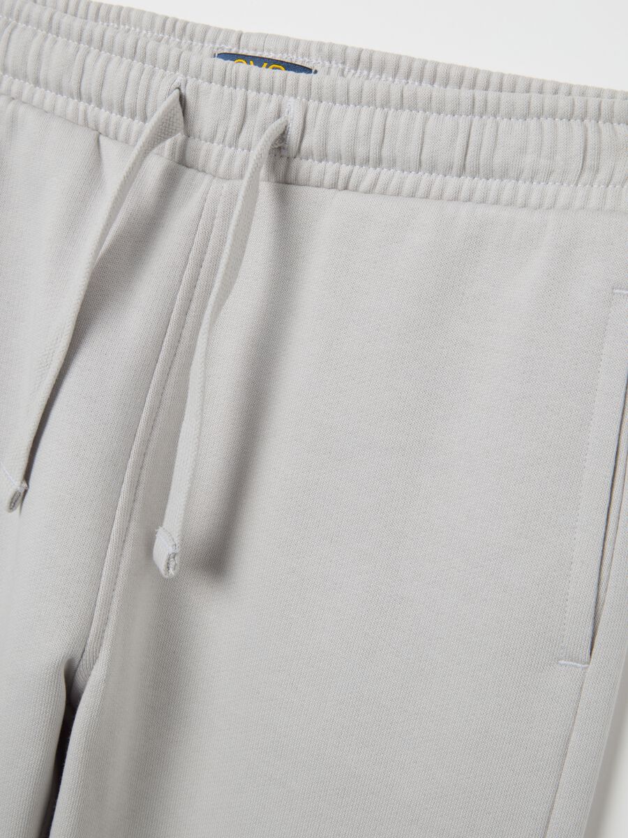 Jogger da bambino in puro cotone grigi regular fit_2