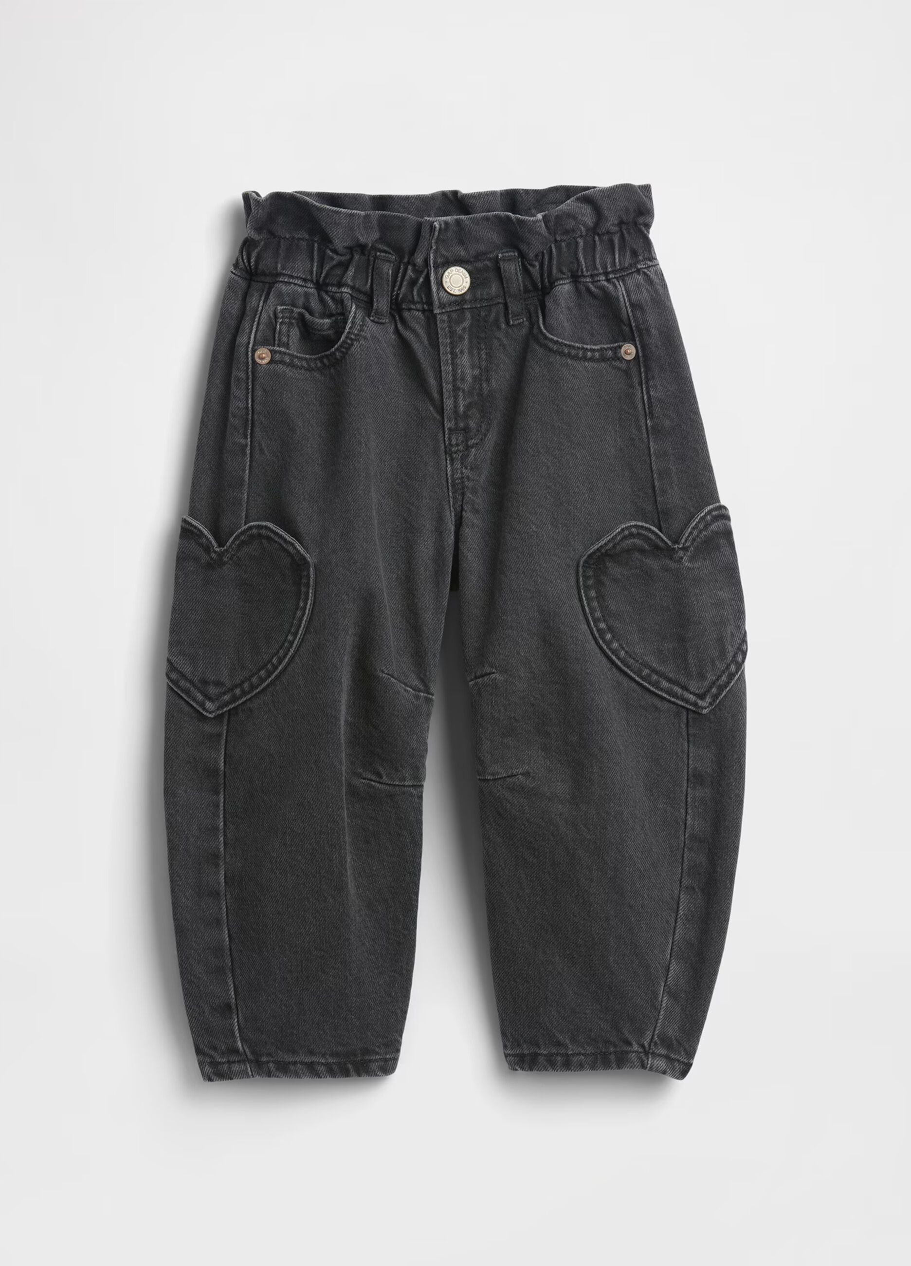 Black Trousers with Heart-Shaped Pockets