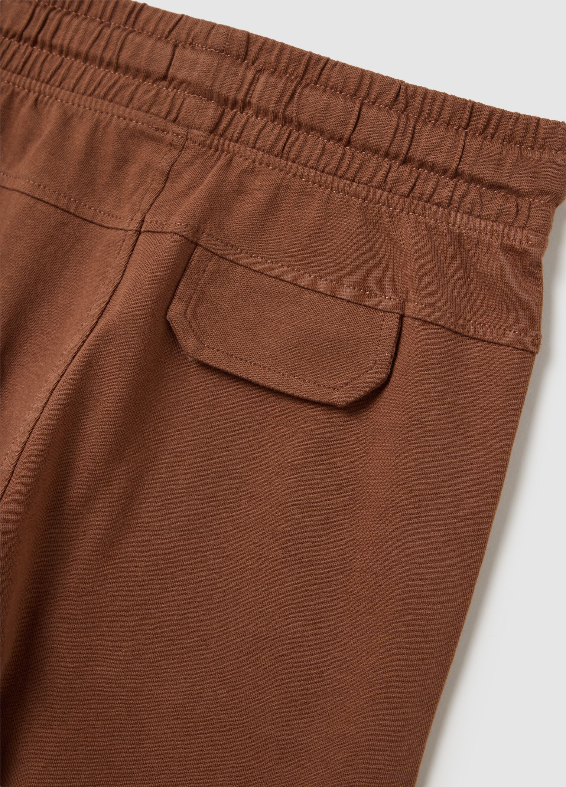 Children's brown pure cotton shorts, regular fit with print