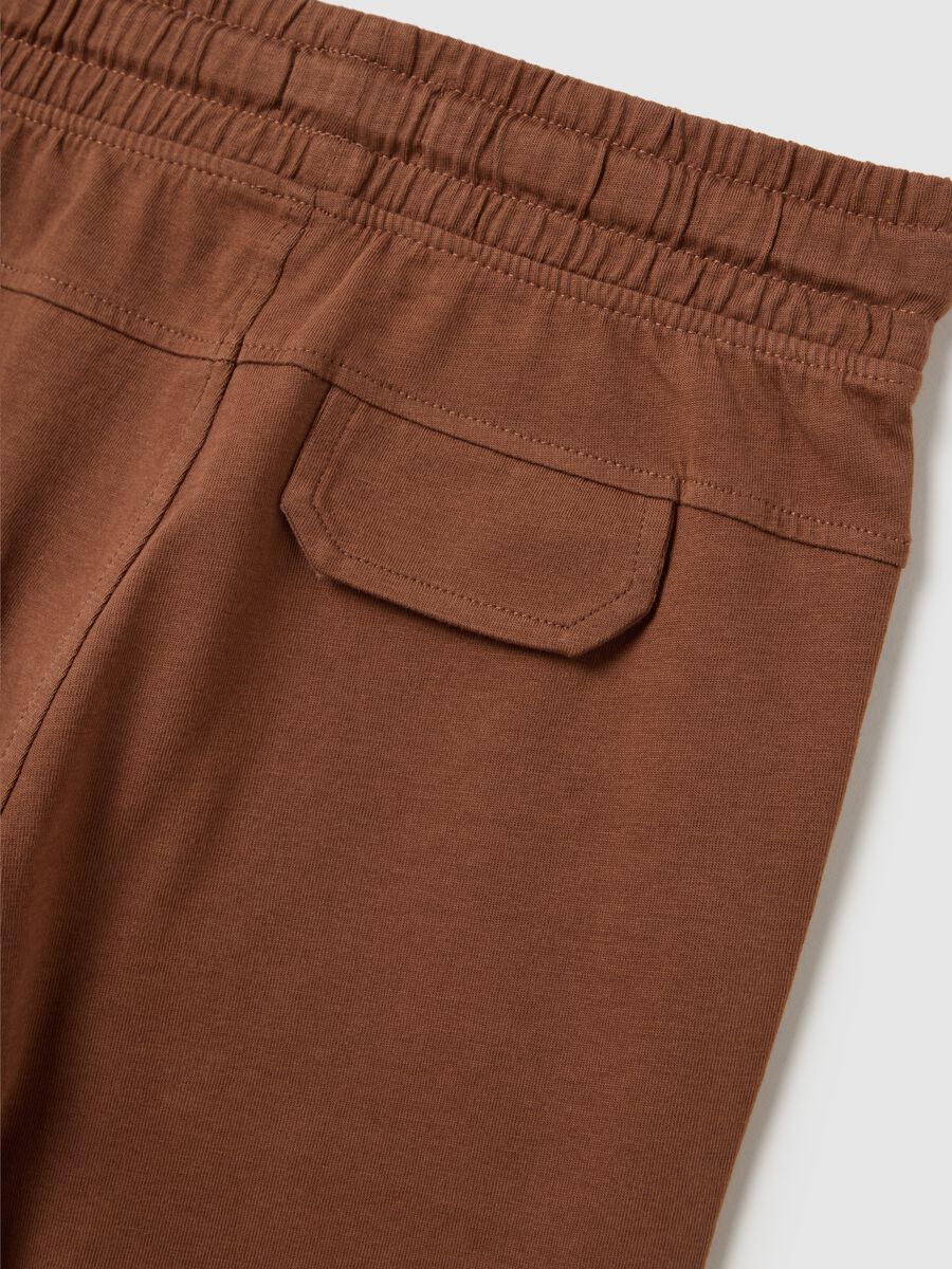 Children's brown pure cotton shorts, regular fit with print_3