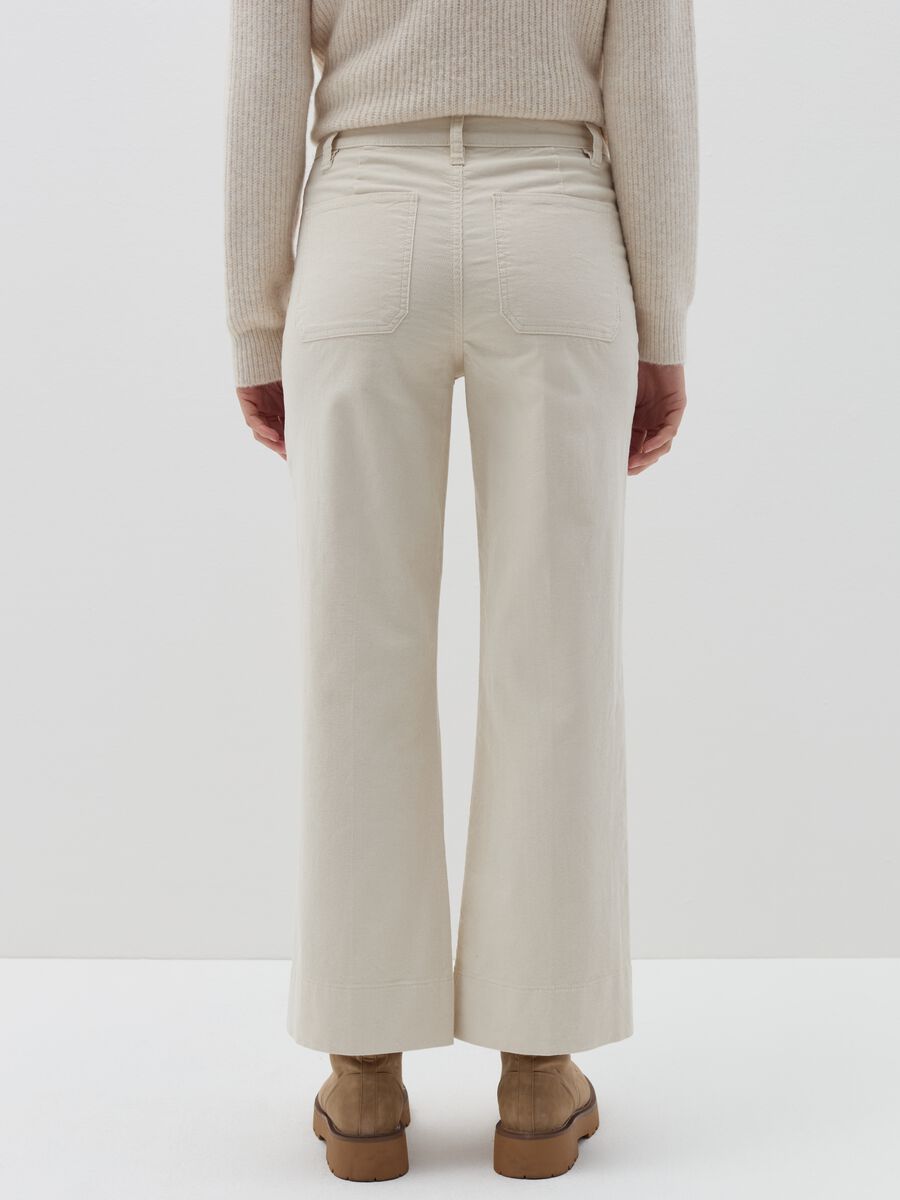 Flare-fit crop trousers in corduroy_3