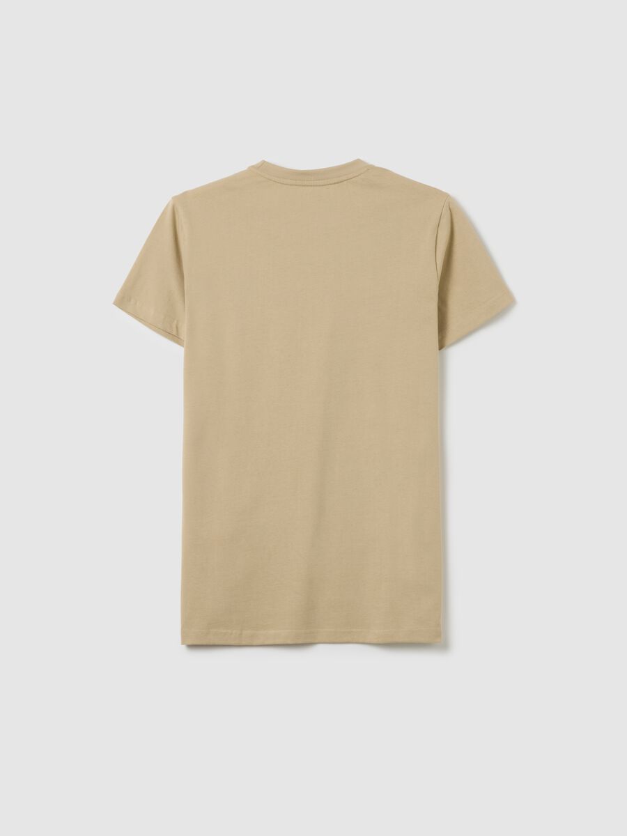 T-shirt da bambino in puro cotone beige regular fit_4