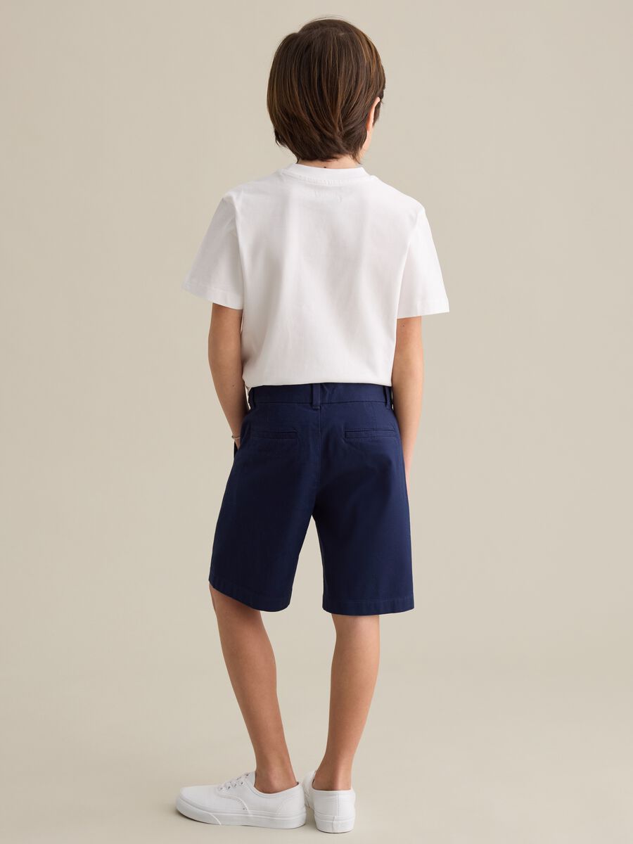 Blue shorts in stretch cotton_3